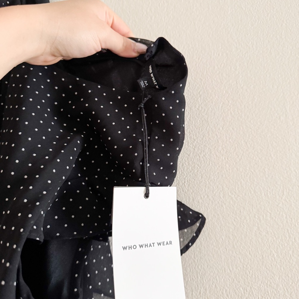 NWT Who What Wear Polka Dot Tiered Dress - Picture 7 of 7